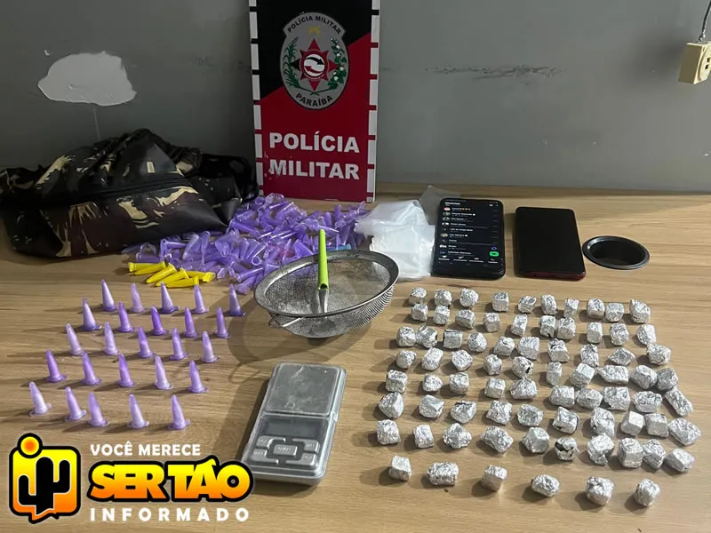 ROTAM apreende adolescente e drogas durante rondas na cidade de Sousa