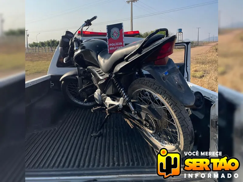 Polícia Militar recupera moto roubada na cidade de Sousa