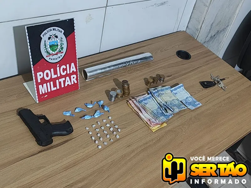 ROTAM prende mulher por tráfico, apreende drogas e simulacro de arma, em Sousa