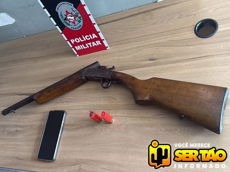 Polícia Militar prende jovem com espingarda na cidade de Sousa