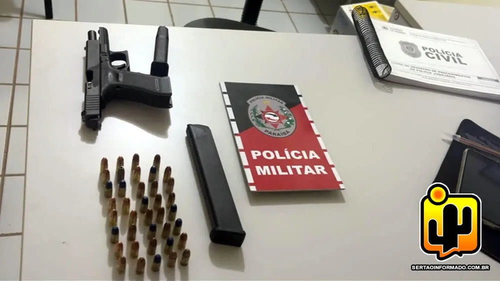 Polícia Militar prende homem com pistola e munições em Sousa