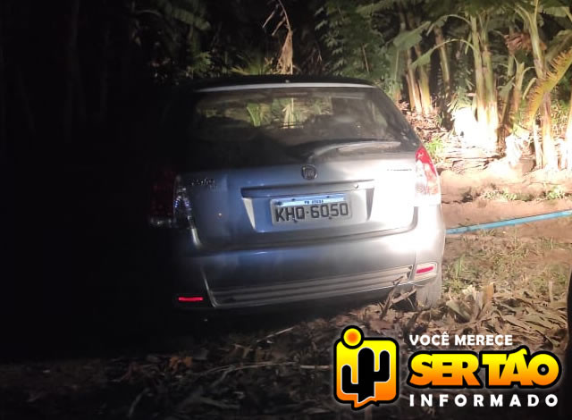 Trio armado rouba carro no Distrito de São Gonçalo em Sousa; polícia localiza veículo