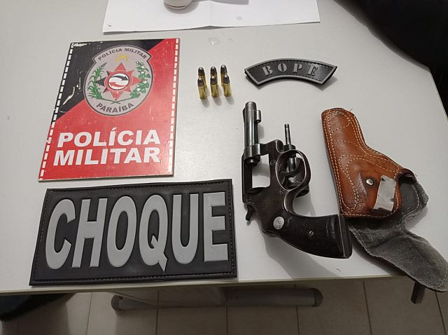 Vigilante noturno é conduzido à delegacia após ser flagrado com revólver no Distrito de São Gonçalo, em Sousa
