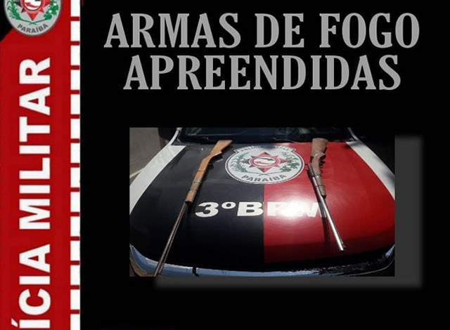 Polícia Militar apreende armas de fogo na região de Patos