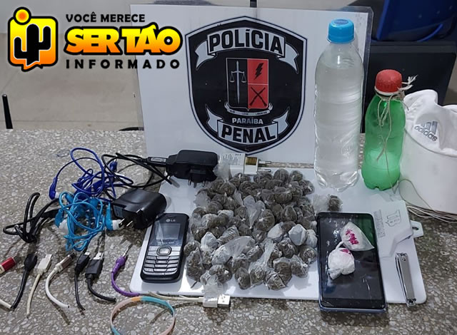 Policiais penais apreendem drogas, celulares e carregadores no interior da Colônia Penal Agrícola de Sousa