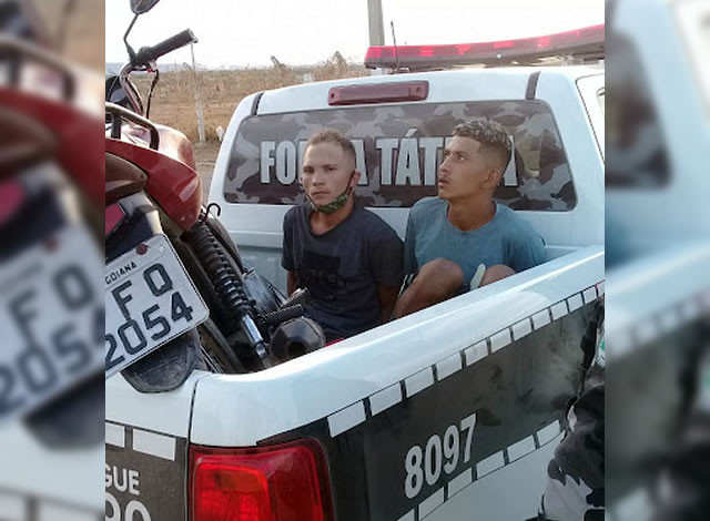 Dupla é presa com arma de fogo logo após praticar roubo no município de Sousa