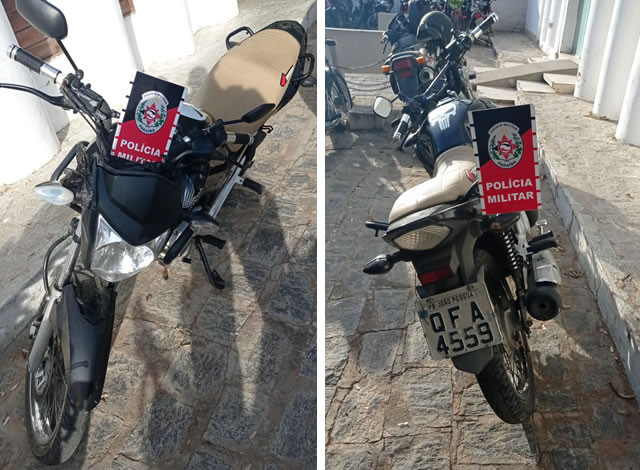 Polícia Militar recupera moto com restrição de furto no município de Sousa