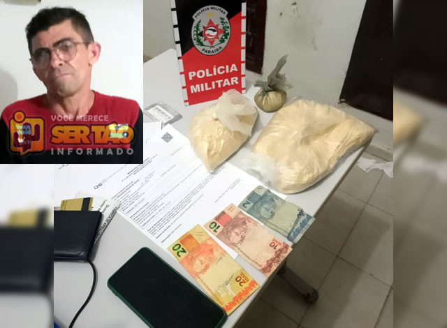 Polícia Militar apreende quase dois quilos de cocaína durante abordagem na cidade de Sousa