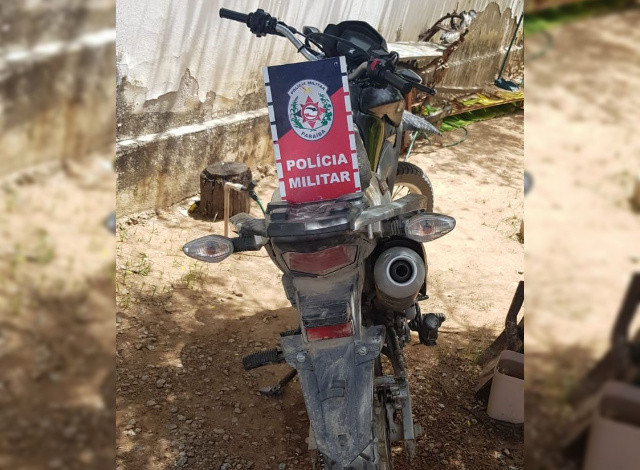 Polícia Militar recupera motocicleta com restrição de furto/roubo em Pombal