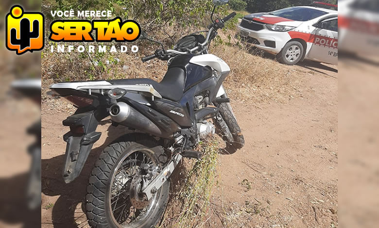 Motocicleta roubada em Aparecida é recuperada pela Polícia Militar nas Várzeas de Sousa