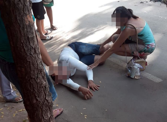 Homem fica ferido após subir canteiro e colidir com árvore na cidade de Sousa