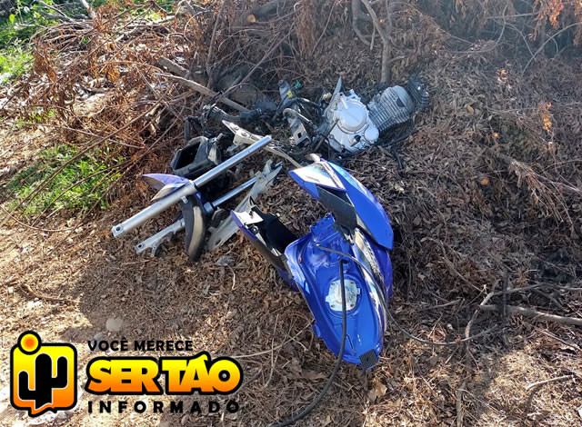 Moto furtada é localizada depenada, pela Polícia Civil na zona rural de Sousa