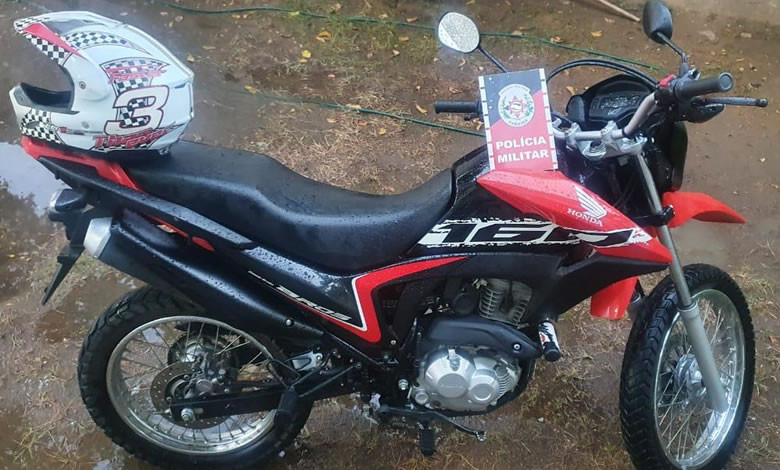 Moto roubada em Aparecida é recuperada pela Polícia Militar na cidade de Pombal