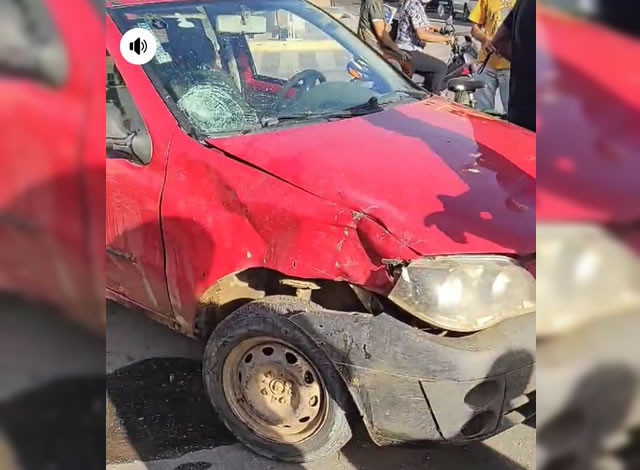 VÍDEO: Jovem fica ferido em acidente de trânsito no Centro da cidade de Sousa