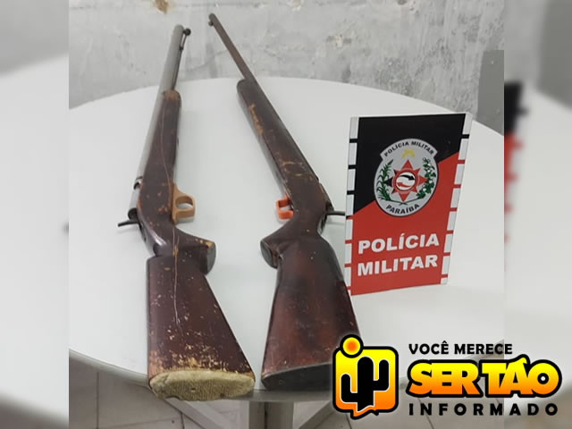 Polícia Militar apreende duas espingardas durante rondas na cidade de Sousa