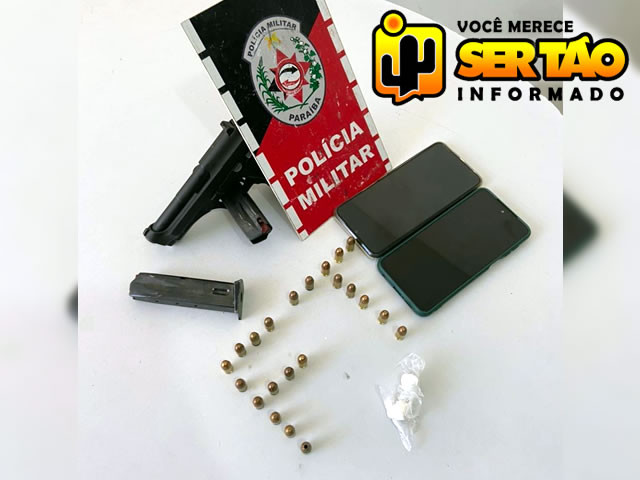 Polícia Militar prende foragido de alta periculosidade e apreende arma, droga e munições em Sousa