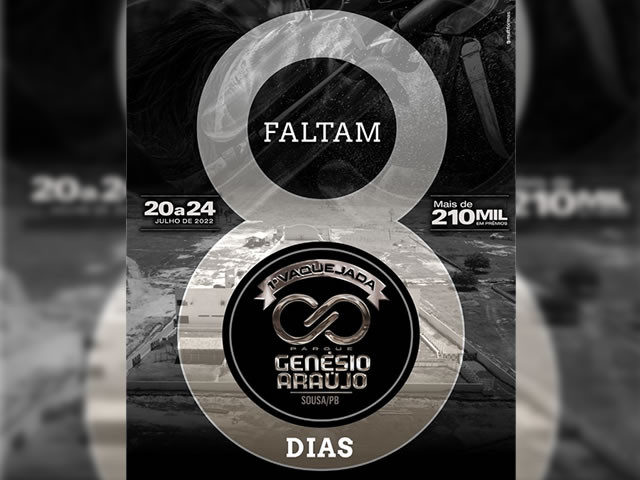 Faltam apenas 8 dias para a 1ª grande Vaquejada do Parque Genésio Araújo