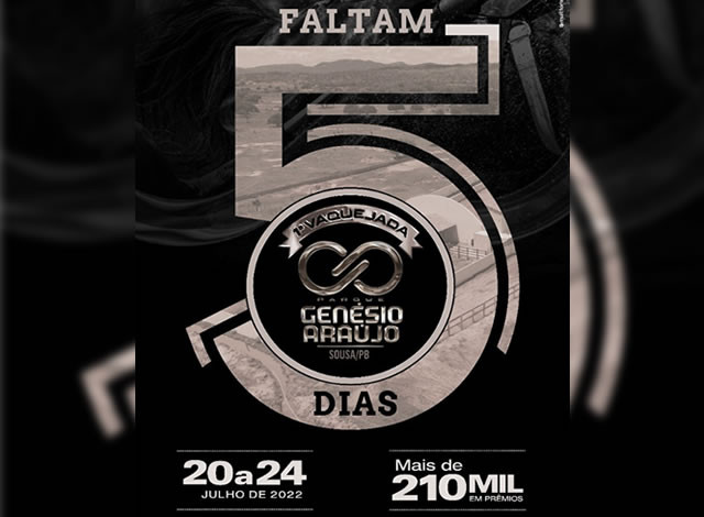Faltam apenas 5 dias para a 1ª grande Vaquejada do Parque Genésio Araújo