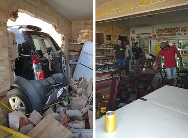 VÍDEO: Carro perde controle e invade conveniência na cidade de Sousa