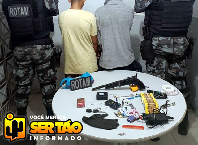 ROTAM prende jovens acusados de praticarem assalto em conveniência no município de Sousa