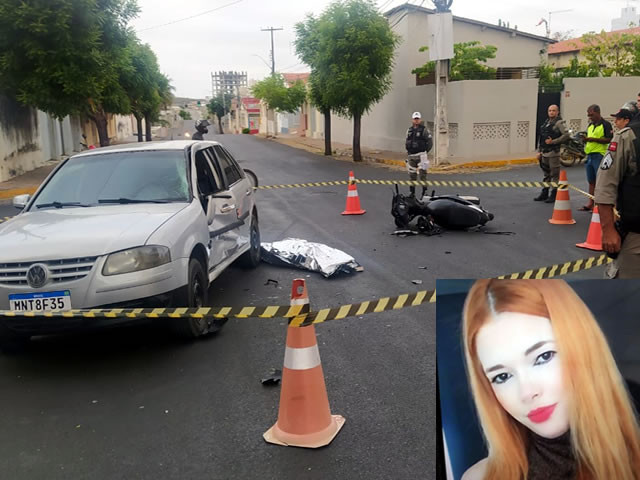 Jovem morre após colidir moto em carro no Centro da cidade de Cajazeiras