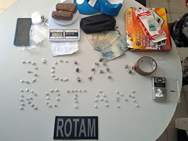 ROTAM prende homem com drogas durante abordagem na cidade de Sousa