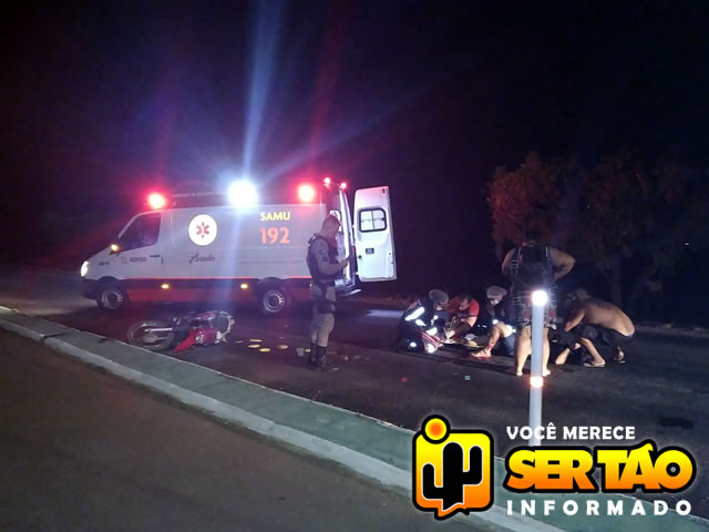 Motociclista fica ferido após sofrer acidente com moto na cidade de Sousa