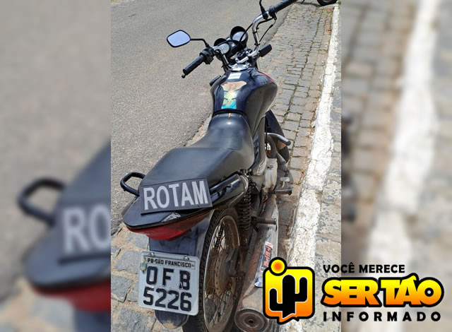 ROTAM recupera motocicleta tomada por assalto na cidade de Sousa