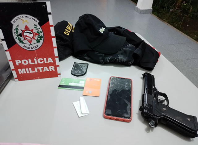 Polícia Militar recupera objetos roubados e apreende simulacro de arma em Pombal