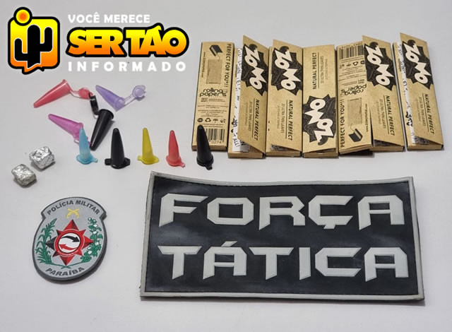 Polícia Militar prende jovem e apreende drogas após abordagem na cidade de Sousa