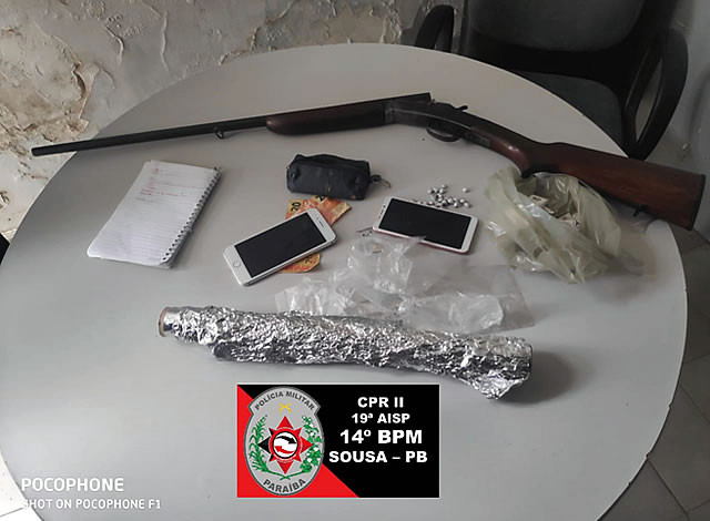 “Operação São Sebastião” prende homens e apreende arma e drogas na região de Sousa