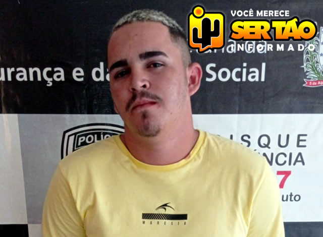 Jovem acusado de homicídio é preso por força de mandado de prisão na cidade de Sousa