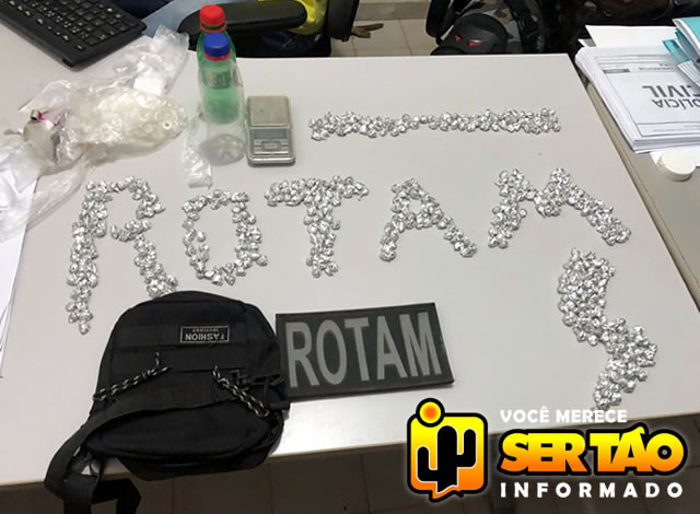 ROTAM apreende grande quantidade de droga durante abordagem em Sousa