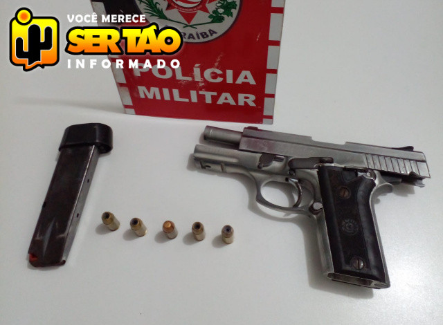 Polícia Militar apreende arma durante abordagem em bar na zona rural de Nazarezinho