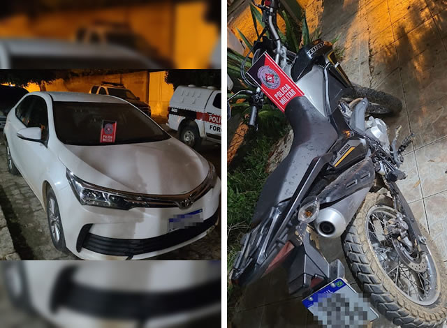 Polícia Militar apreende carro e moto adulterados na cidade de Catolé do Rocha