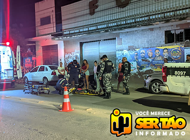 Homem fica ferido após atropelado por motociclista na cidade de Sousa