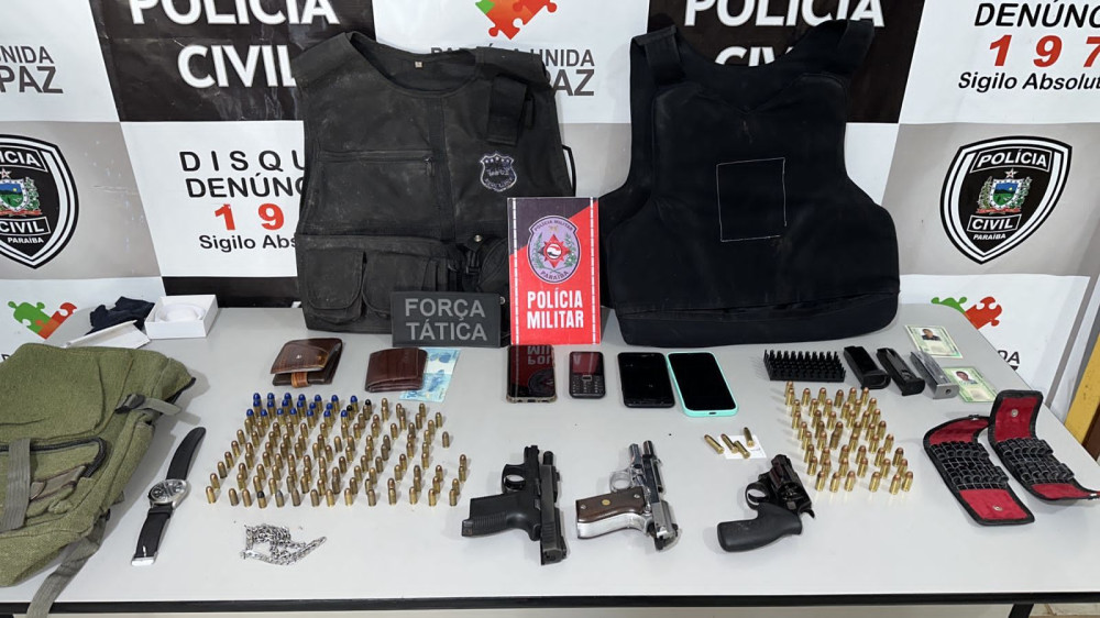 Três homens morrem em troca de tiros com a polícia em Brejo dos Santos; armas, munições e coletes foram apreendidos