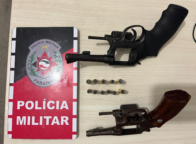 Polícia Militar apreende revólveres em ocorrência de disparos de ama de fogo em Cajazeiras