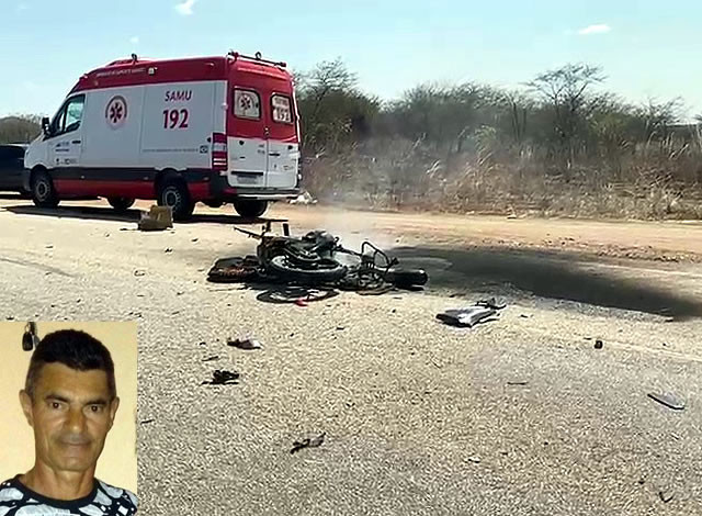 Motociclista morre após colidir contra caminhão na PB-393, entre Cajazeiras e São João do Rio do Peixe