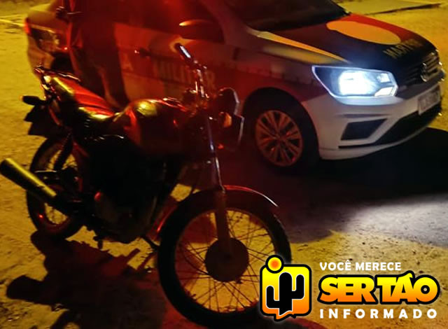 Polícia Militar recupera motocicleta com restrição de roubo/furto em Vieirópolis