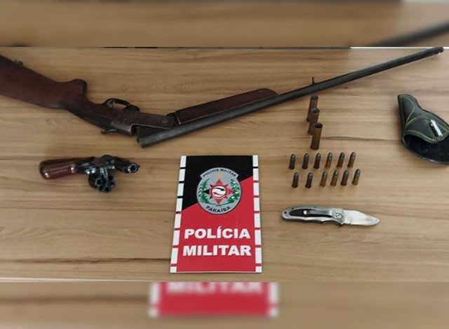 Polícia Militar apreendem armas de fogo na zona rural de Sousa