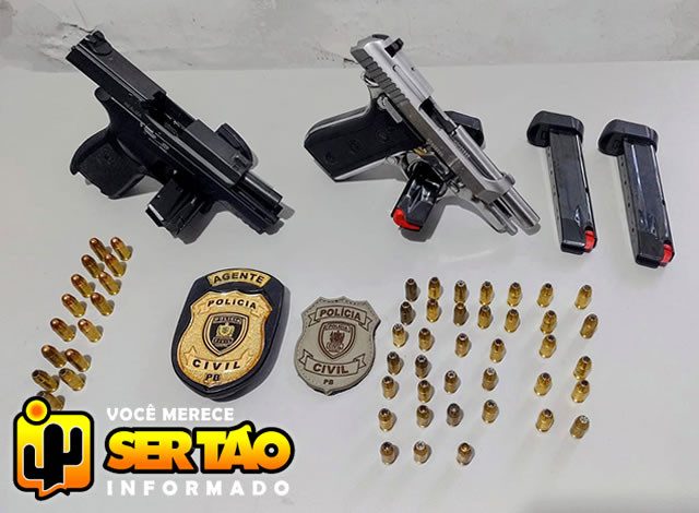 Polícia Civil cumpre mandado de busca e apreensão, e apreende duas armas na região de Sousa