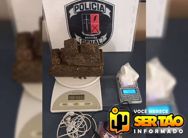 Policiais militares e penais apreendem drogas arremessadas para a Colônia Penal Agrícola de Sousa