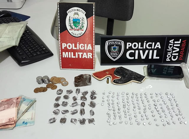 Polícias Civil e Militar prende jovem e apreendem drogas na cidade de Coremas