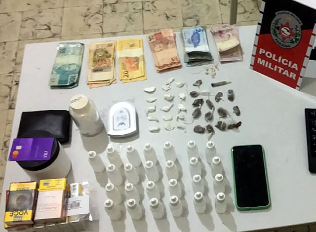 Polícia Militar prende jovem e desarticula ponto de tráfico de drogas na cidade de Pombal
