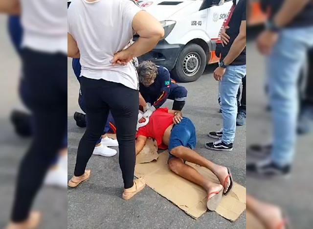 Ciclista fica ferido após ser atropelado por carro na cidade de Sousa