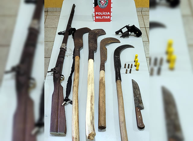 Polícia Militar apreende duas armas de fogo em ocorrência de ameaças na zona rural de Jericó