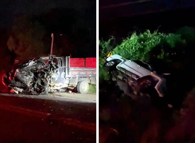 Seis pessoas feridas em grave colisão entre caminhonetes na BR-230, em Cajazeiras