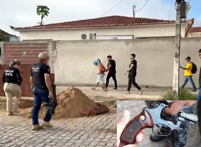 Operação policial prende acusados de homicídio e de posse ilegal de arma, em Pombal