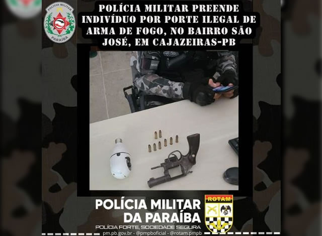 ROTAM prende homem e apreende arma de fogo na cidade de Cajazeiras